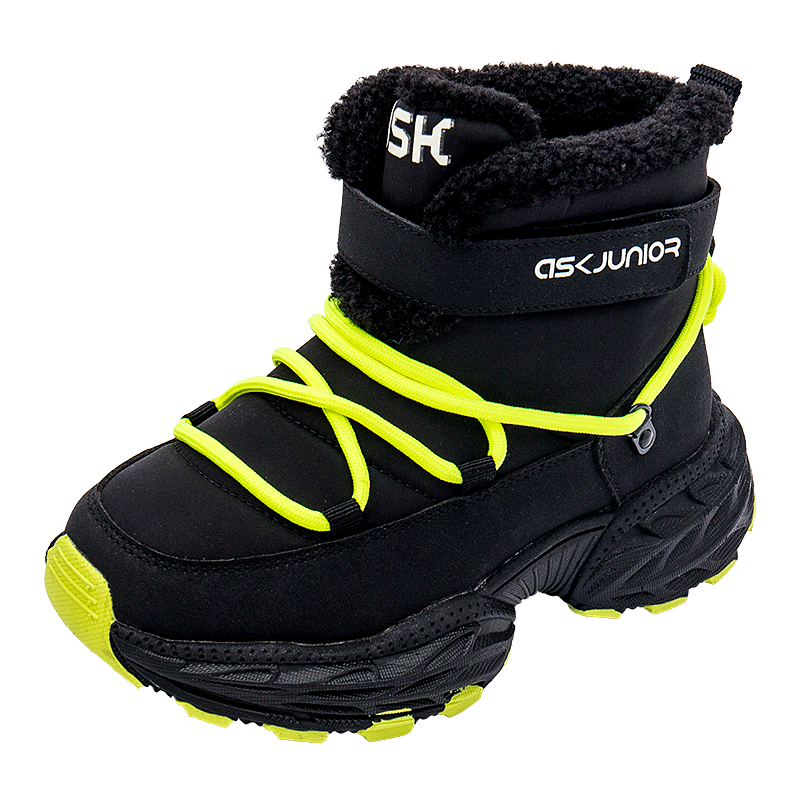 儿童雪地靴男女童冬季加绒保暖棉鞋户外防水棉靴ABY24D004