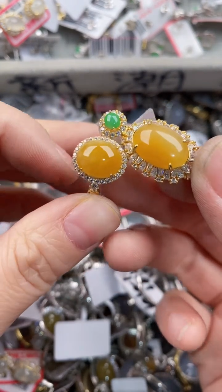 银S925镶嵌戒指翡翠555                 10