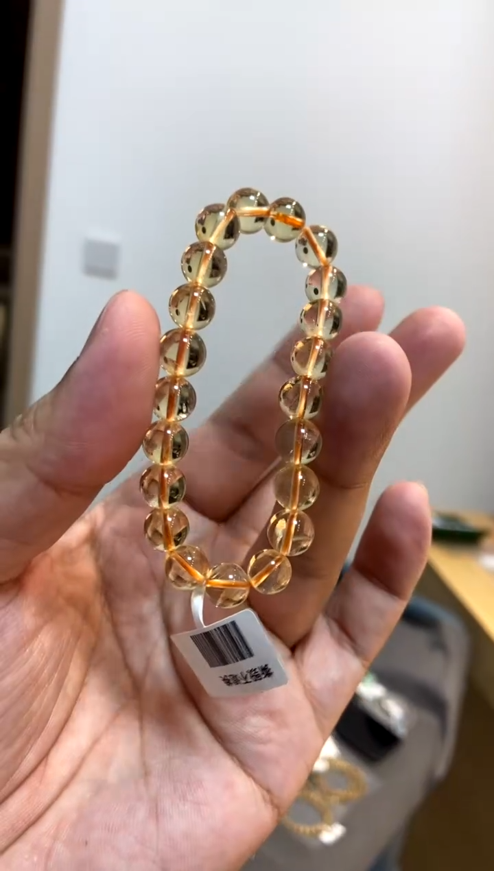 【闪购商品】水晶378-未镶嵌巴西黄水8mm+