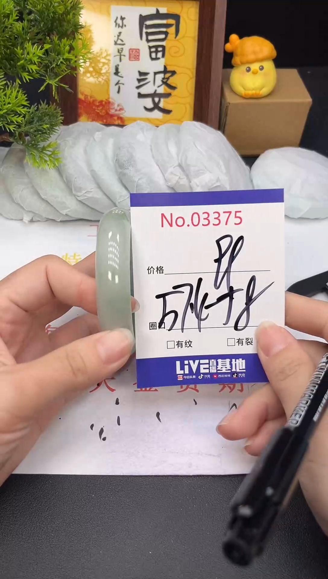 未镶嵌手镯翡翠3375