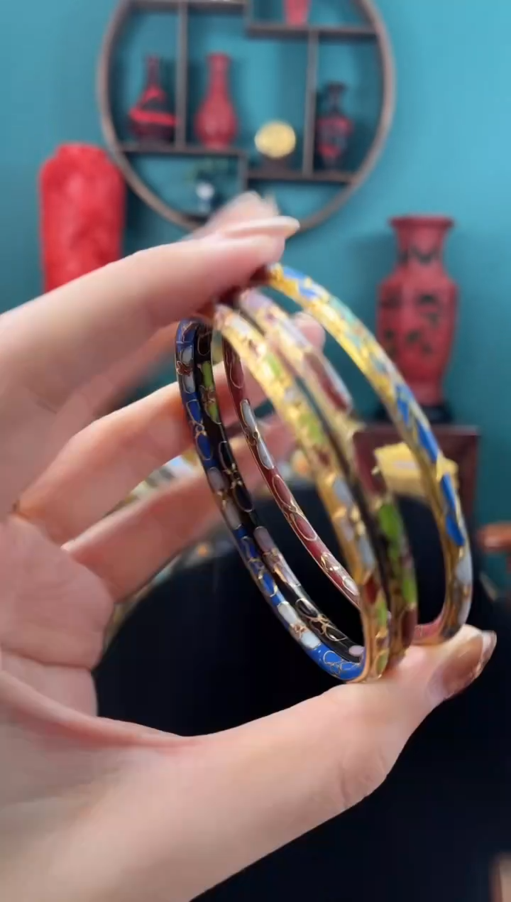 景泰蓝金地细镯子三个59-64