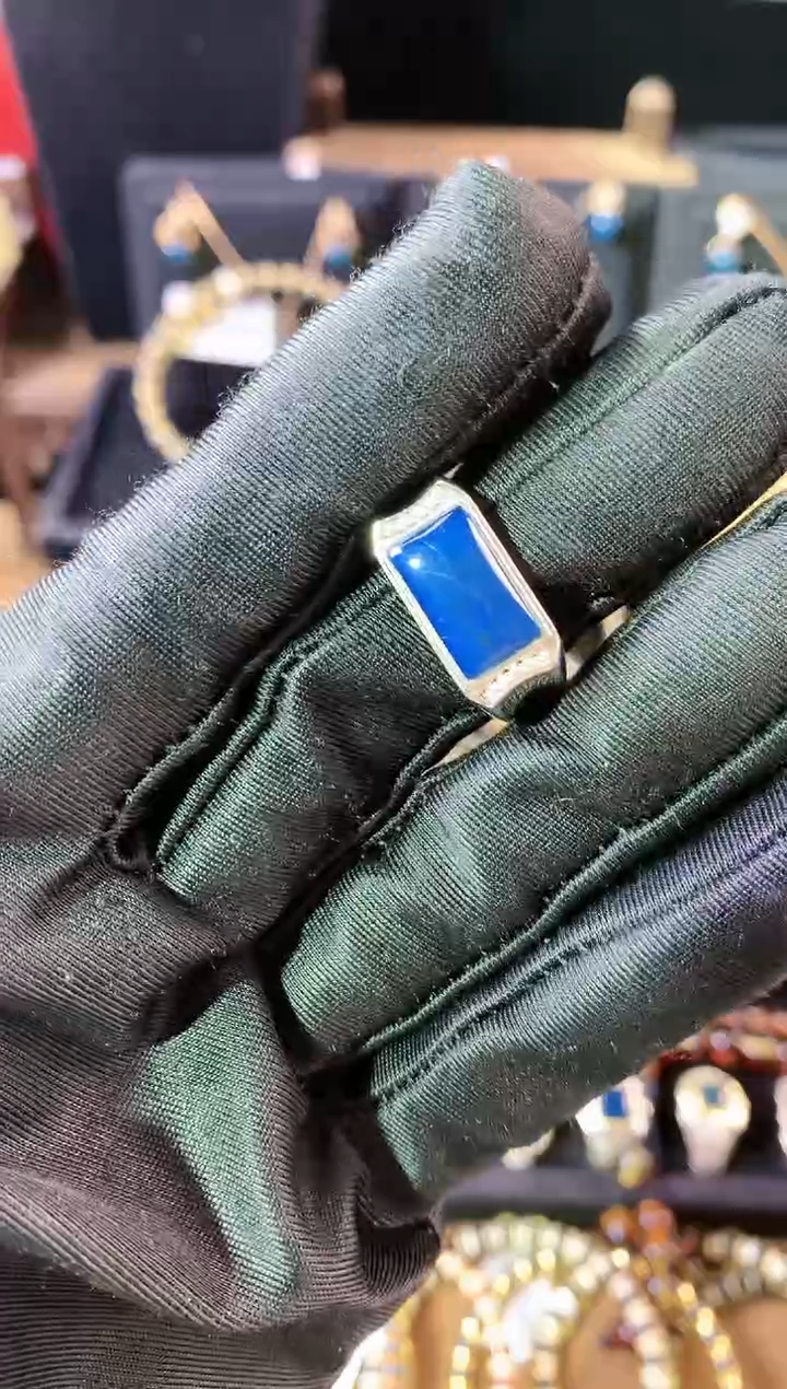 【闪购商品】琥珀珠宝奇石银S925镶嵌多米尼加非净水戒指