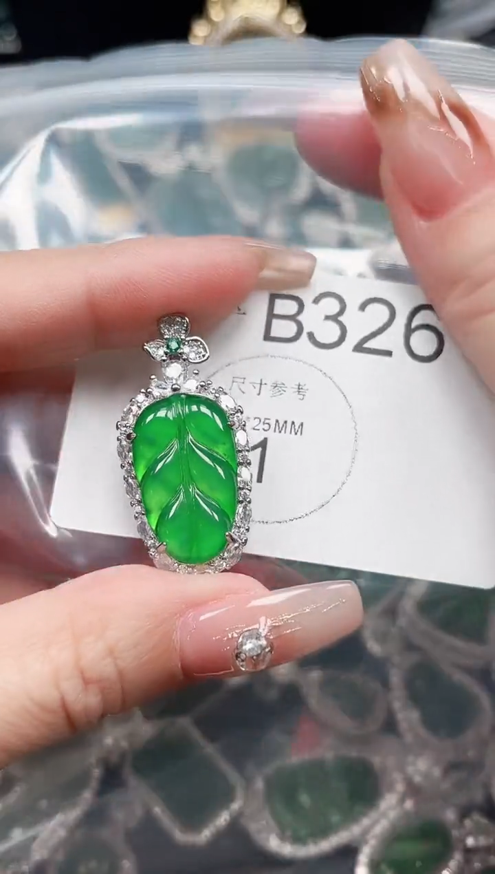 【闪购商品】翡翠颈饰未镶嵌赠皮绳326