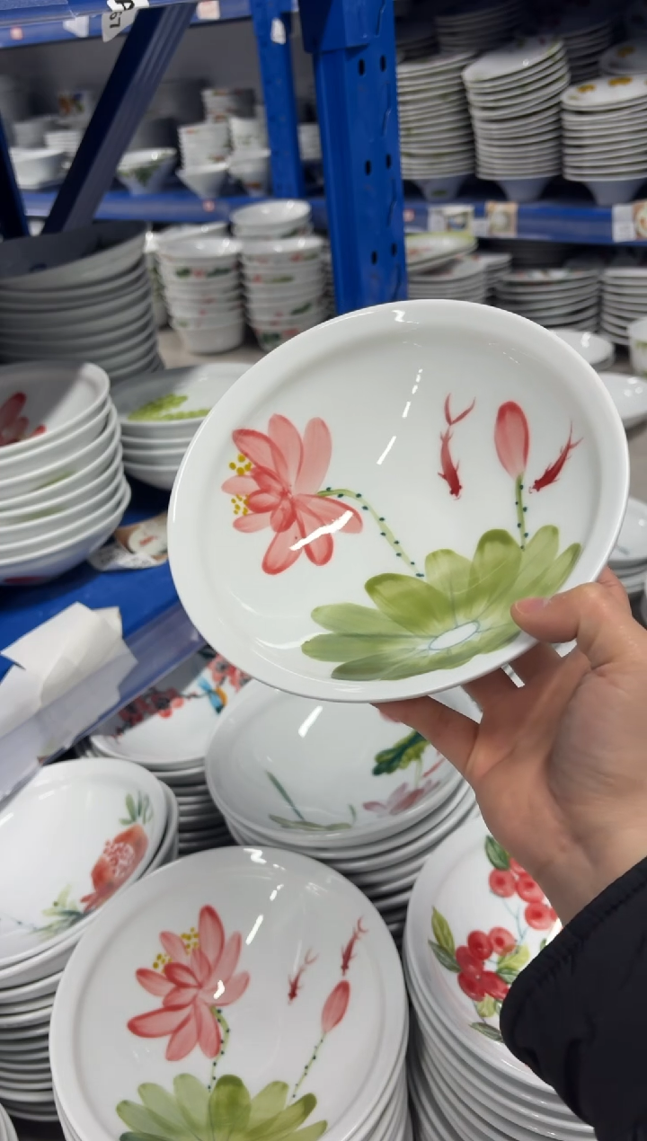 景德镇高温陶瓷食品级手绘釉中彩-大斗笠碗