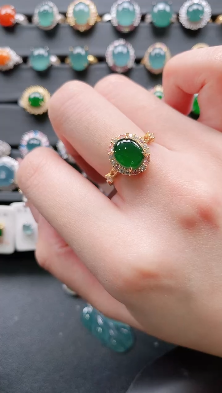 【闪购商品】翡翠戒指银S925镶嵌11111111