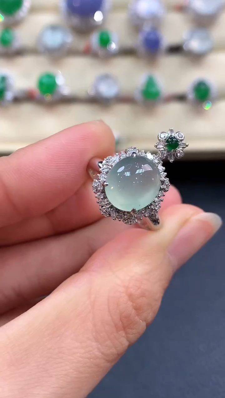 【闪购商品】翡翠戒指18K金镶嵌B151       