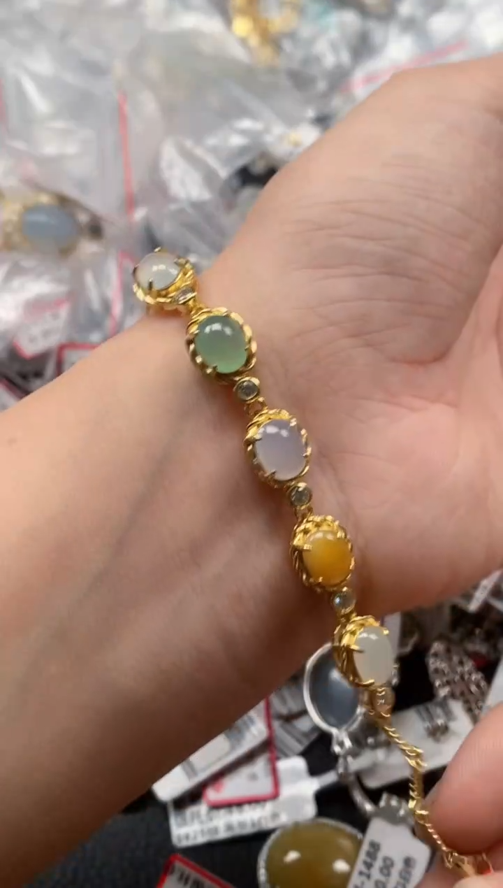 银S925镶嵌戒指翡翠天然A货缅甸翡翠