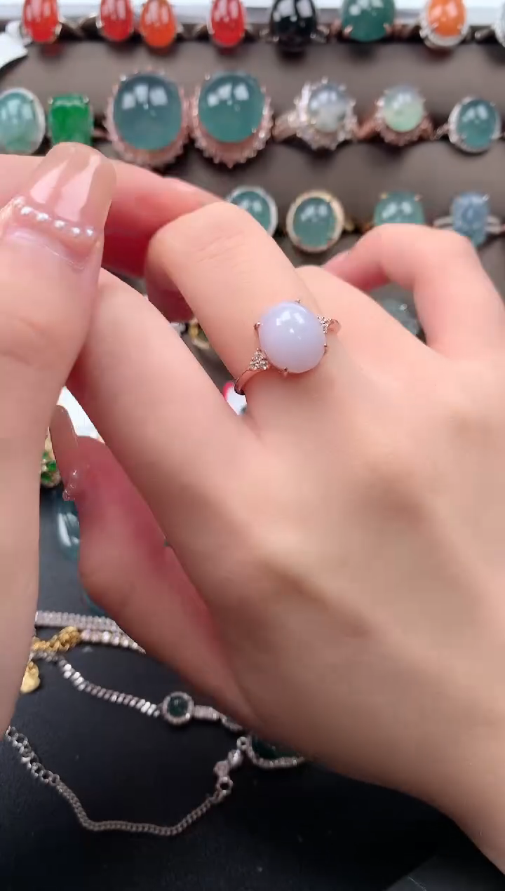 【闪购商品】翡翠戒指银S925镶嵌52141