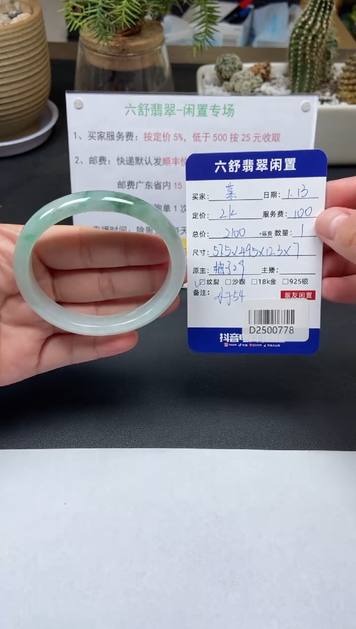 【闪购商品】翡翠手镯未镶嵌D2500778