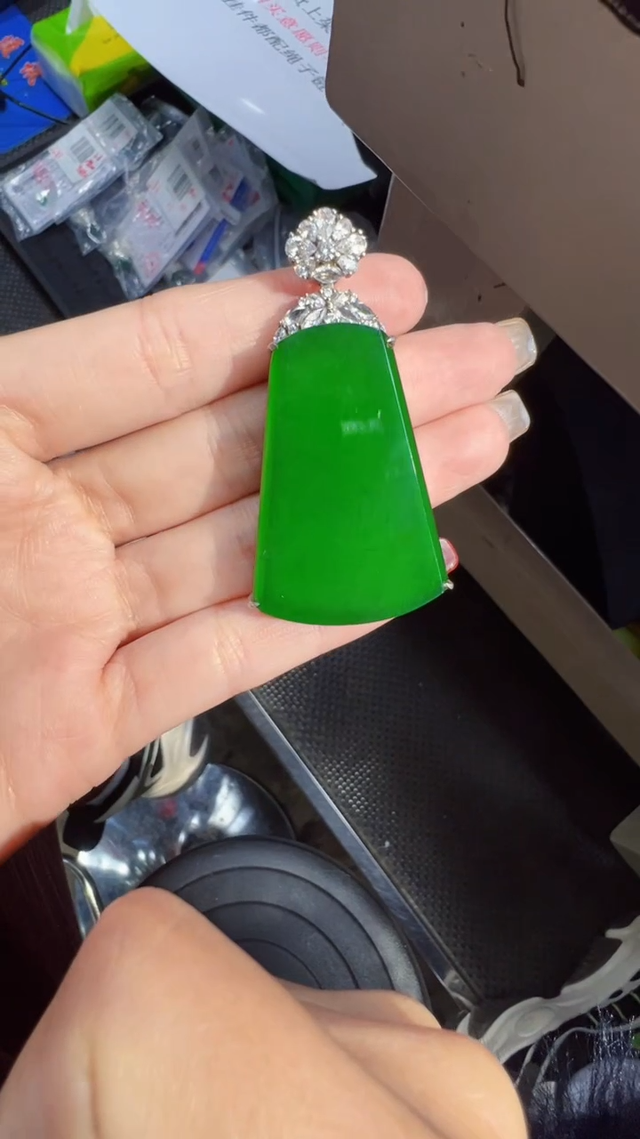 【闪购商品】定制翡翠未镶嵌无事牌1