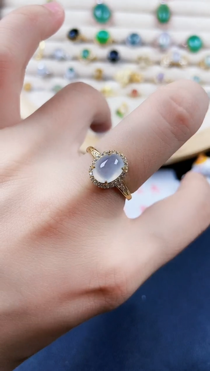 翡翠戒指银S925镶嵌546879