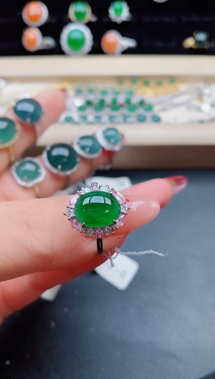 【闪购商品】翡翠戒指银S925镶嵌80550