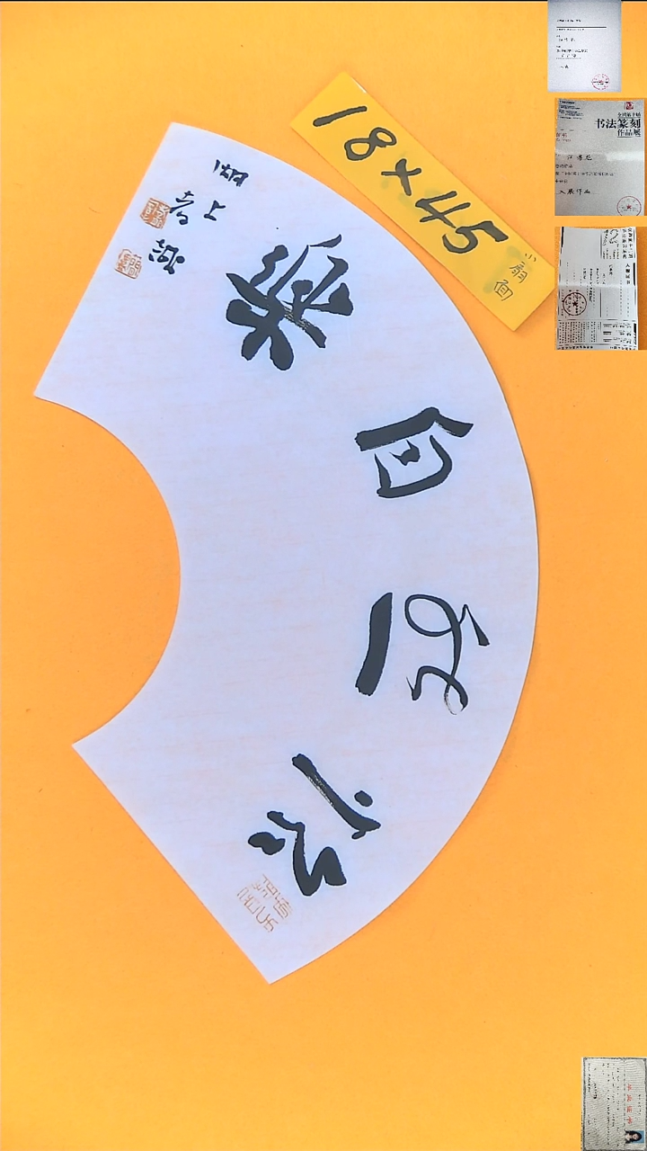 书法江孝龙书法扇面福利怡然自乐18*45