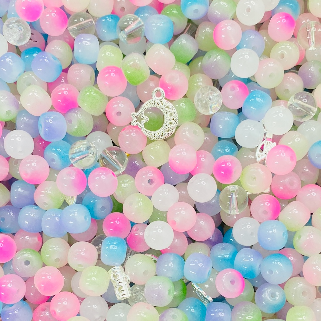 【彩虹】车轮珠手工diy琉璃珠手串手链彩色串珠挂饰散珠子DIY配件