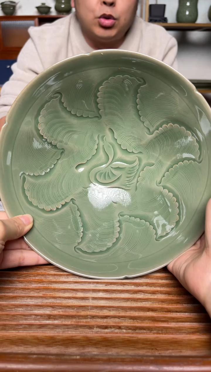 【闪购商品】其他纯手工秘色水波游鸭大斗笠碗