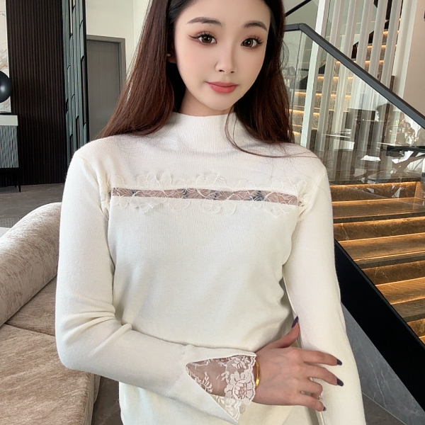 【宝姐家/打底】蕾丝镂空打底衫