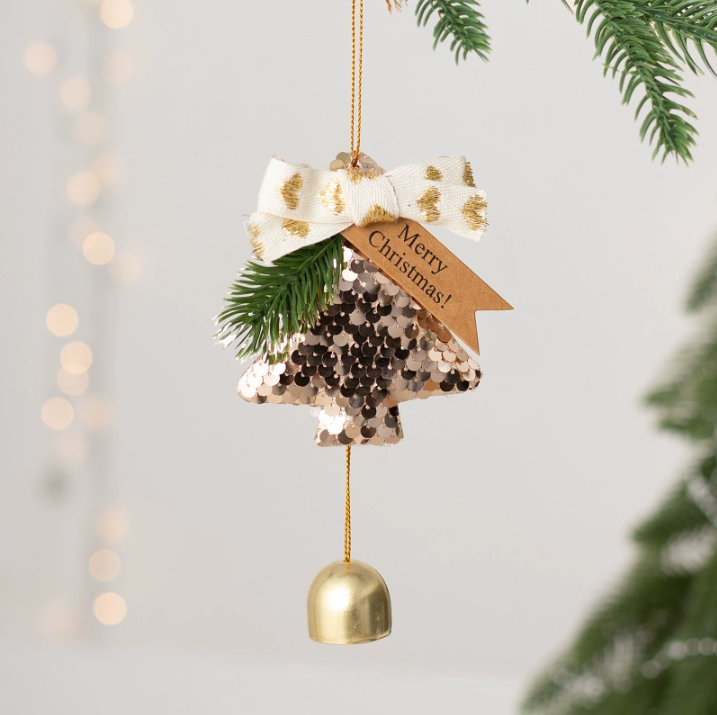 2026款圣诞树铃铛挂件吊铃圣诞节装饰门铃挂饰圣诞车挂风铃礼物