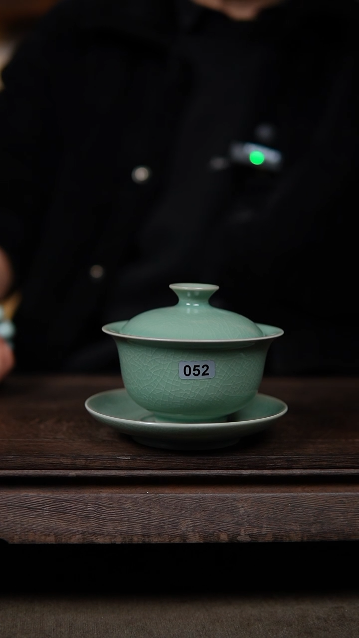 【闪购商品】杯仿古纯手工翡翠绿三才元宝052