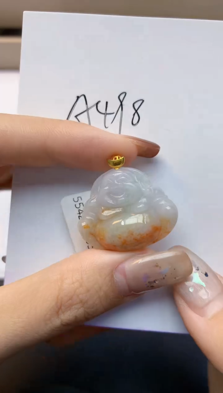 颈饰18K金镶嵌翡翠天然A货翡翠百元以上9元证书费自理