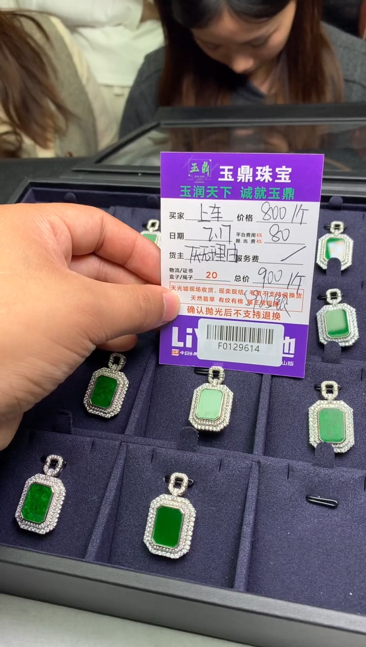 【闪购商品】翡翠吊坠(不含链)银S925镶嵌多样性发其一-F0129614