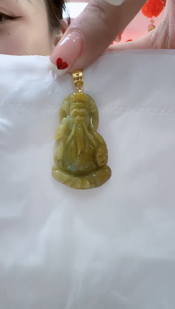 【闪购商品】翡翠颈饰未镶嵌孤品财神