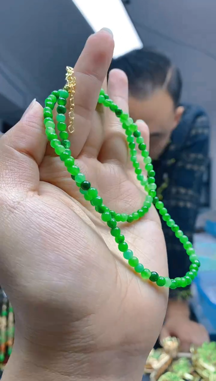 【闪购商品】翡翠耳饰合金0120翡翠锁骨链