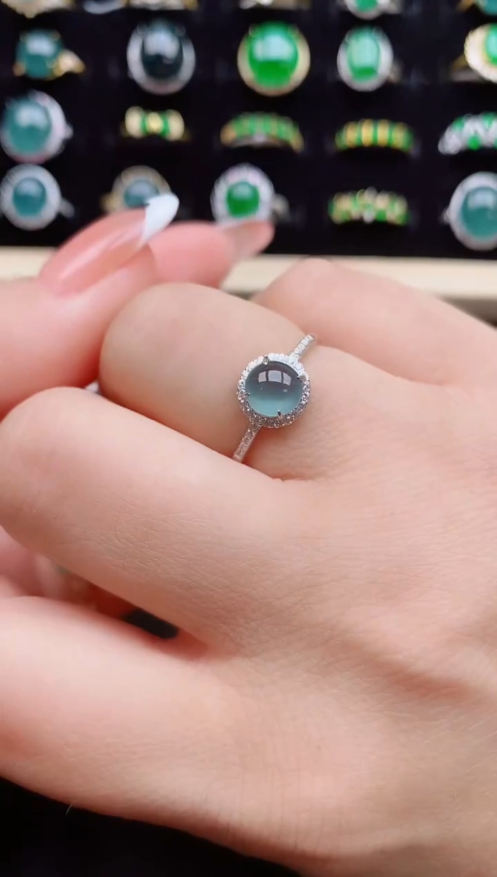 【闪购商品】翡翠戒指银S925镶嵌58500