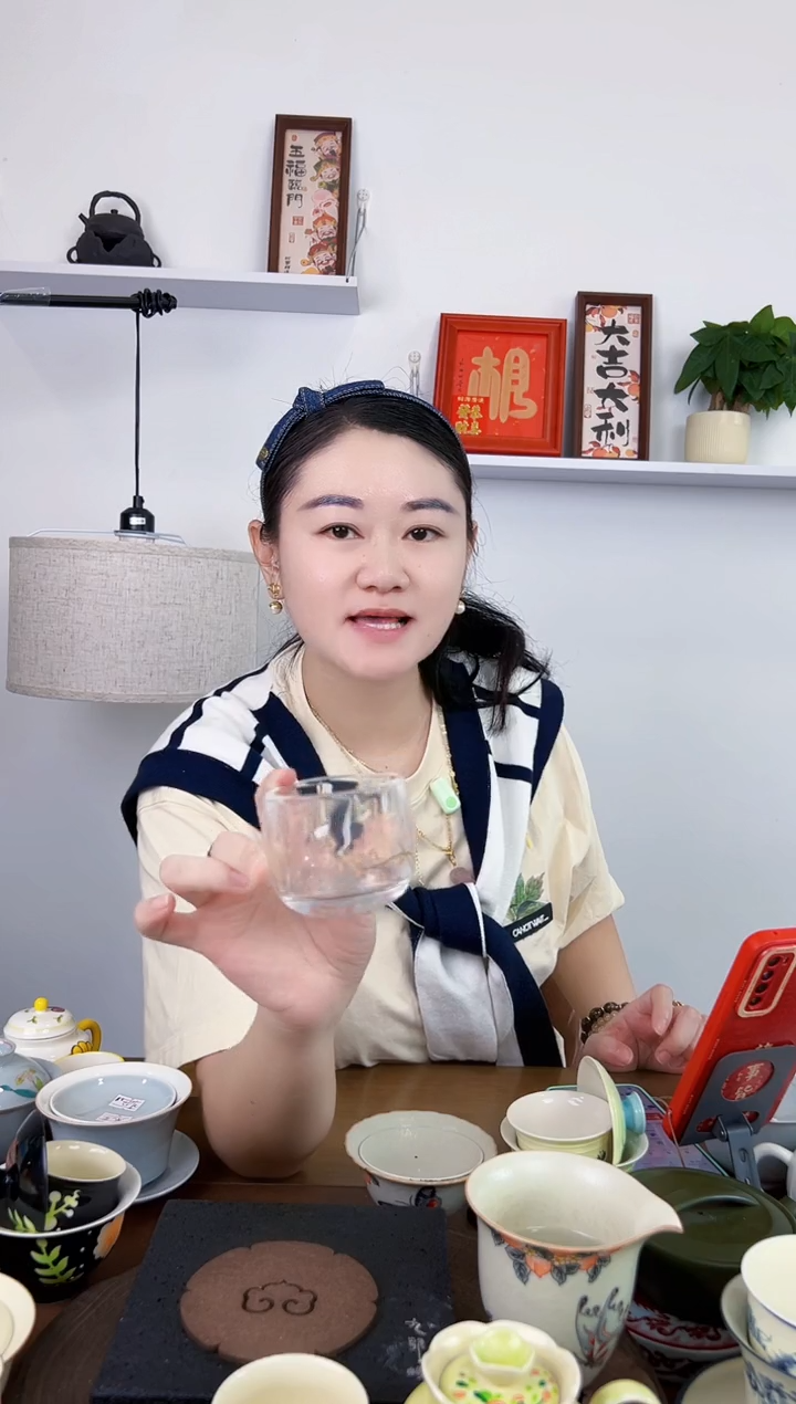 景德镇陶瓷透明杯子两个