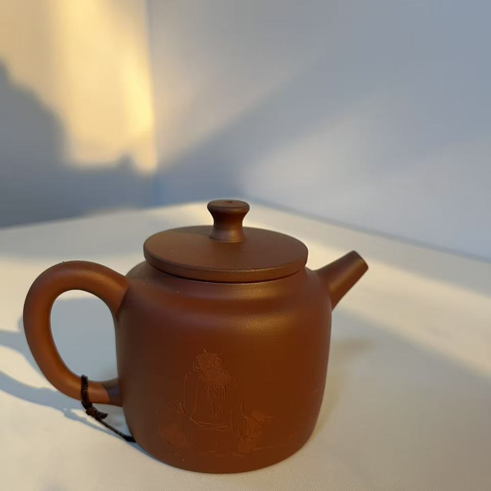 闲情雕刻款壶坭兴陶全手工