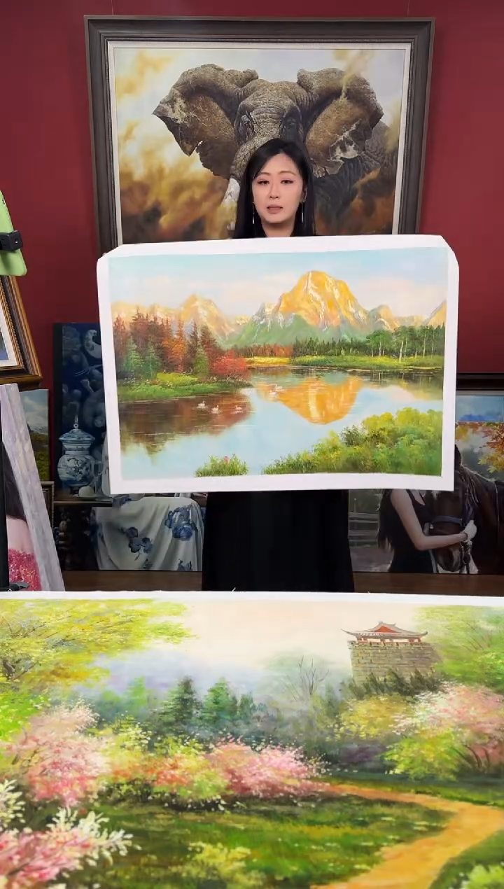 油画【80号】约90*60cm丨朝鲜原创纯手绘孤品油画丨顺丰包邮