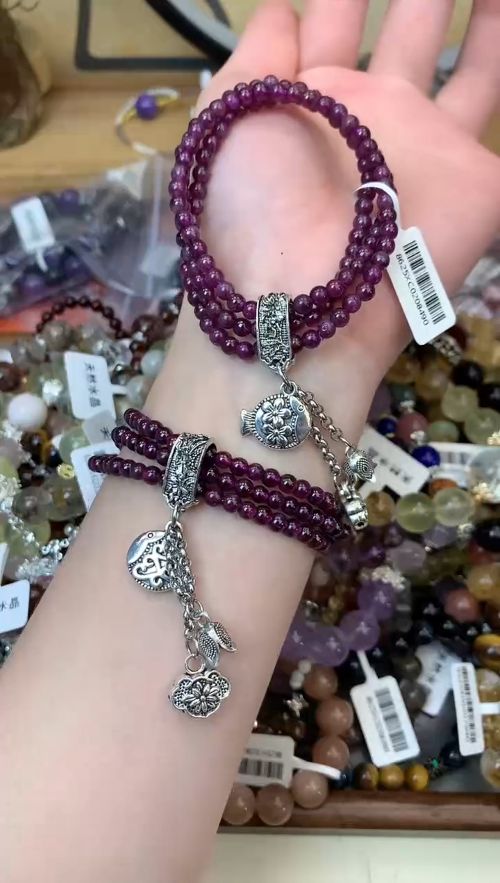 【闪购商品】石榴石（紫牙乌）手链未镶嵌190