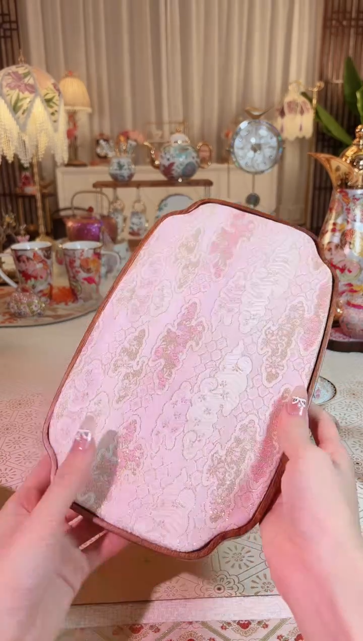 【闪购商品】瓷粉彩祥云茶席+茶盘