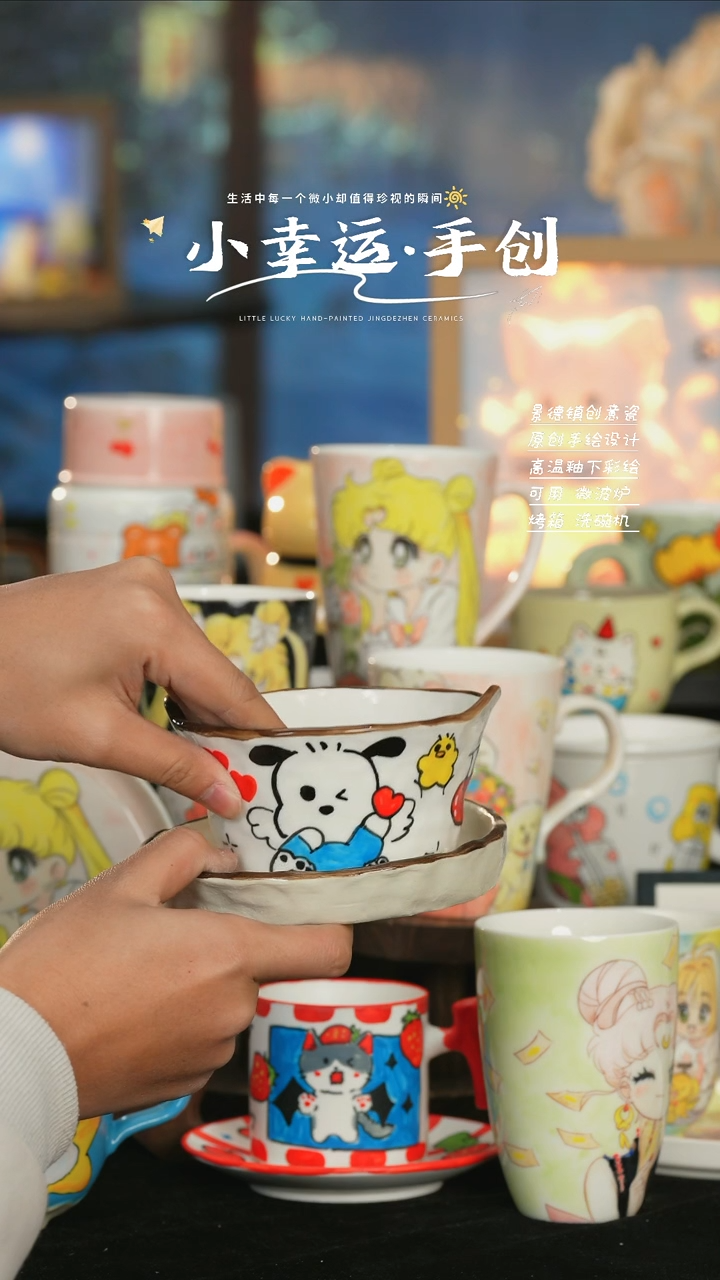 【闪购商品】小幸运纯手工手绘陶瓷