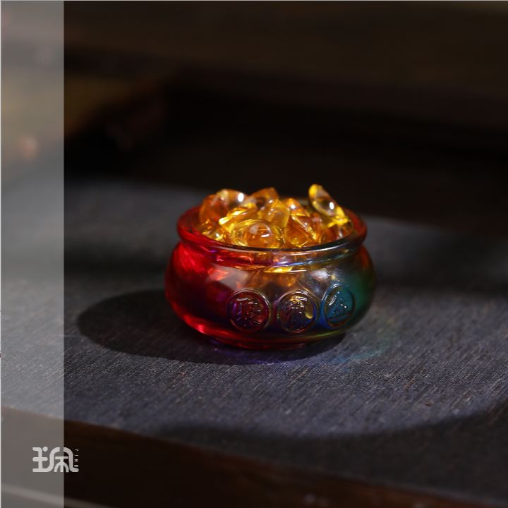 七彩琉璃聚宝盆CYF25011320多样性发其一