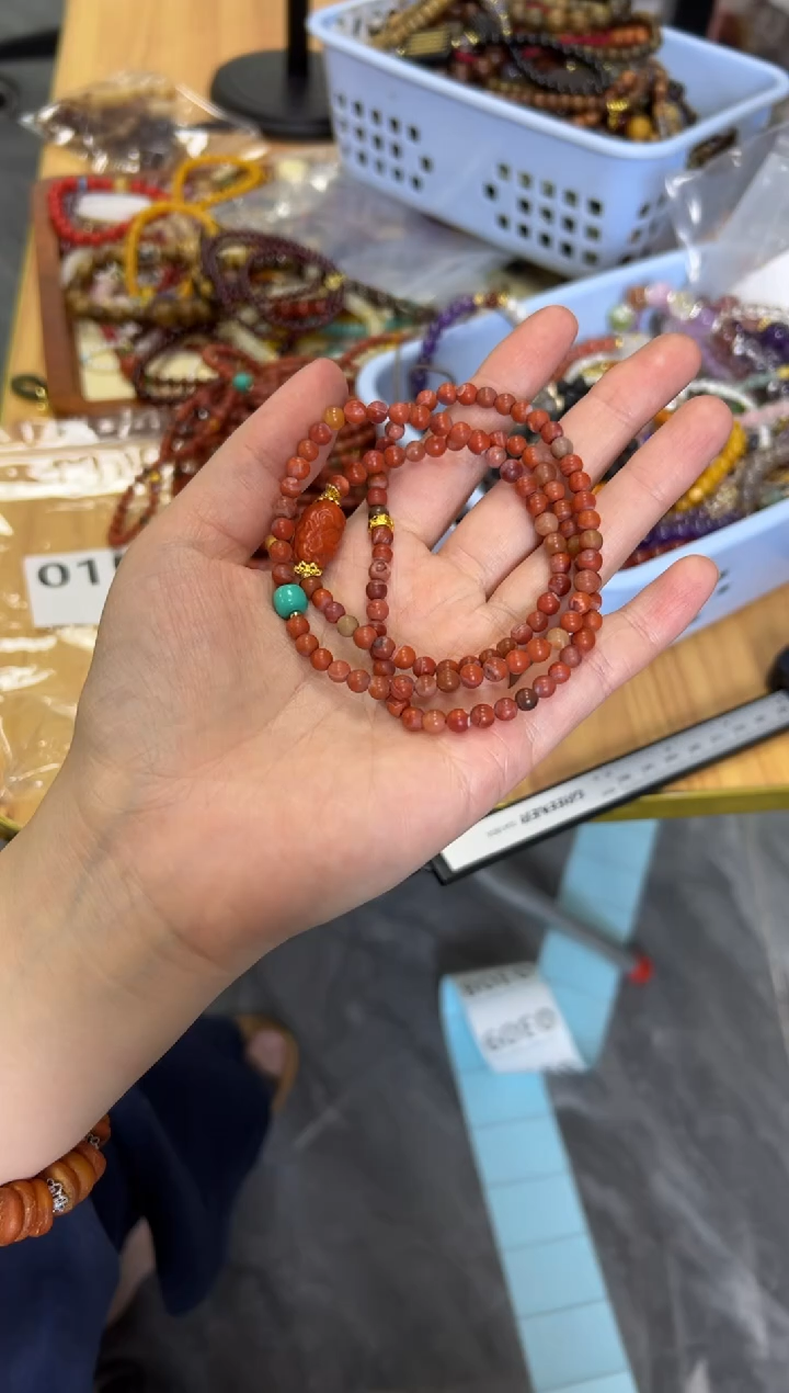 南红玛瑙未镶嵌项链铁皮南红小米珠多圈设计手链[0151]