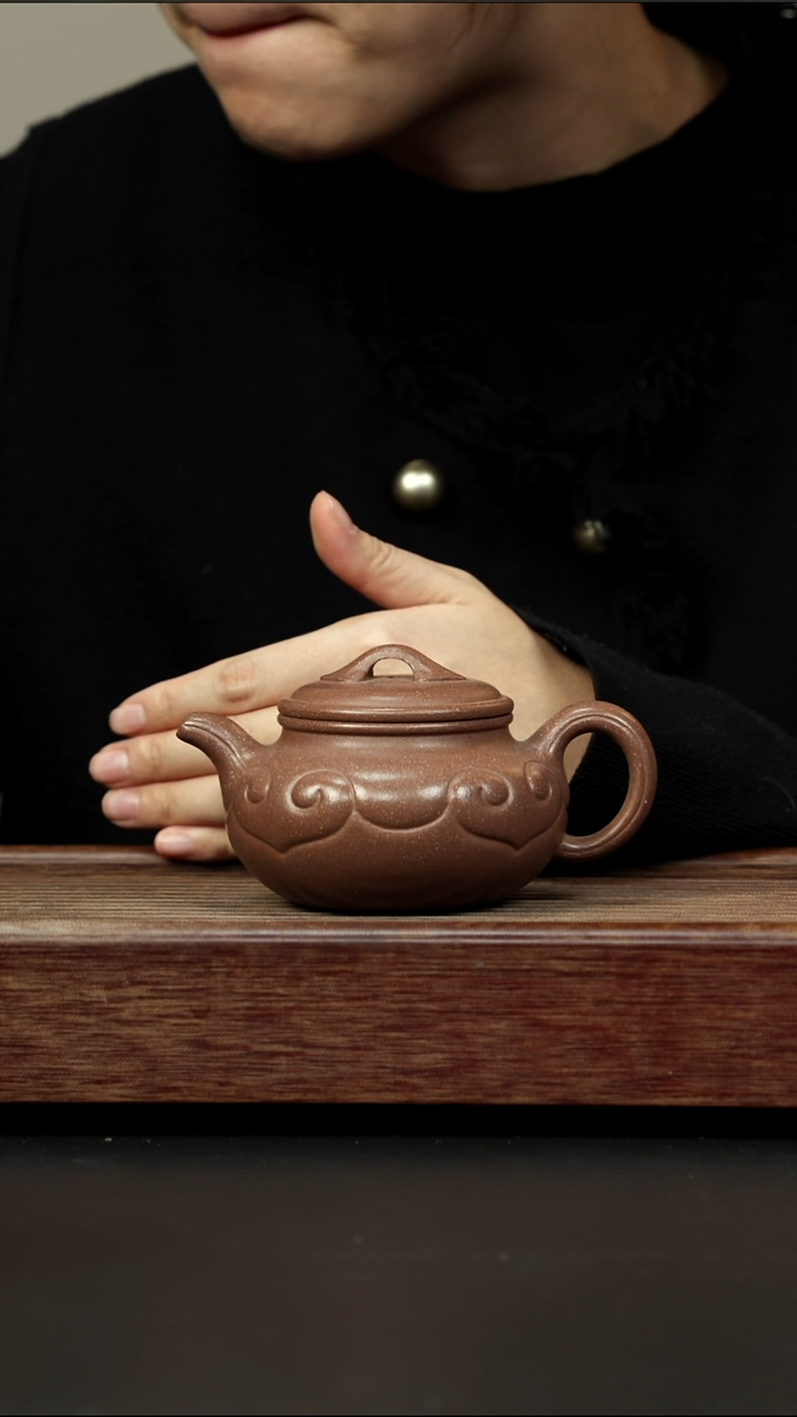 茶壶紫砂老段 仿古如意