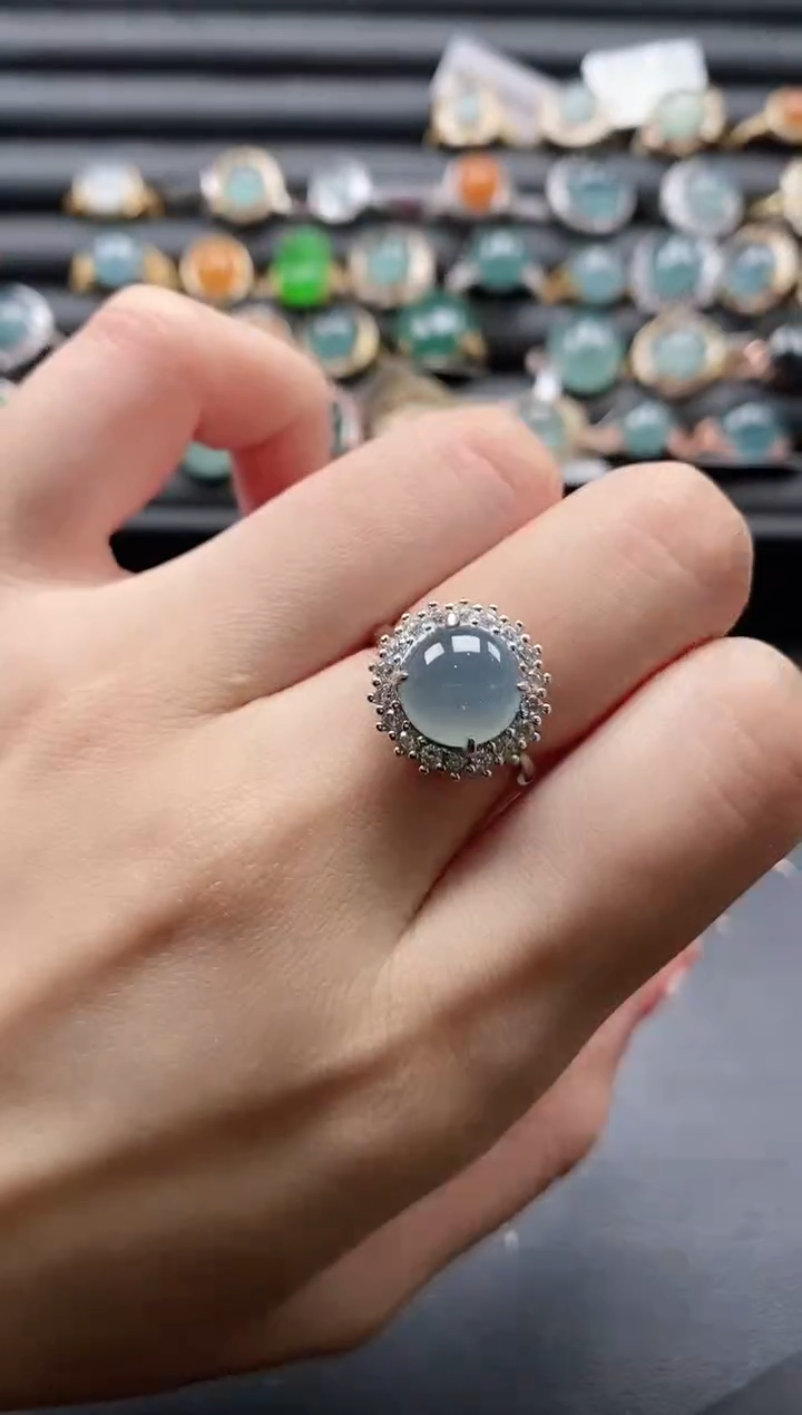 【闪购商品】翡翠戒指银S925镶嵌11111