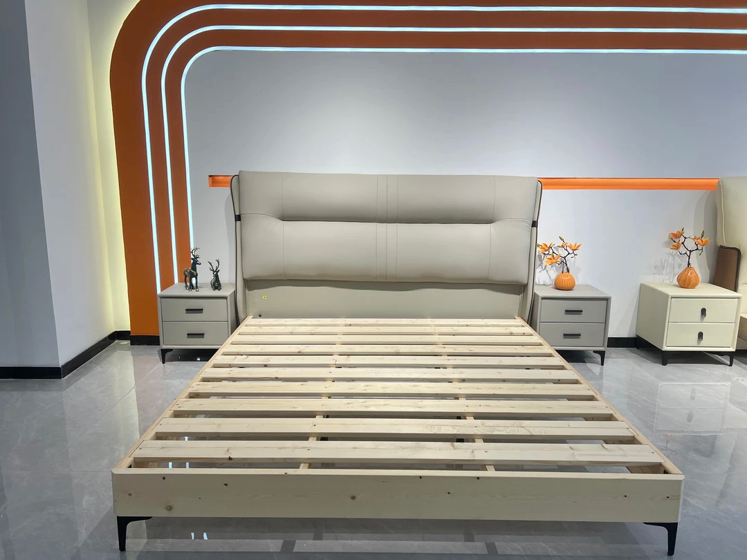 简约风新中式皮艺床皮床免洗皮艺双人床