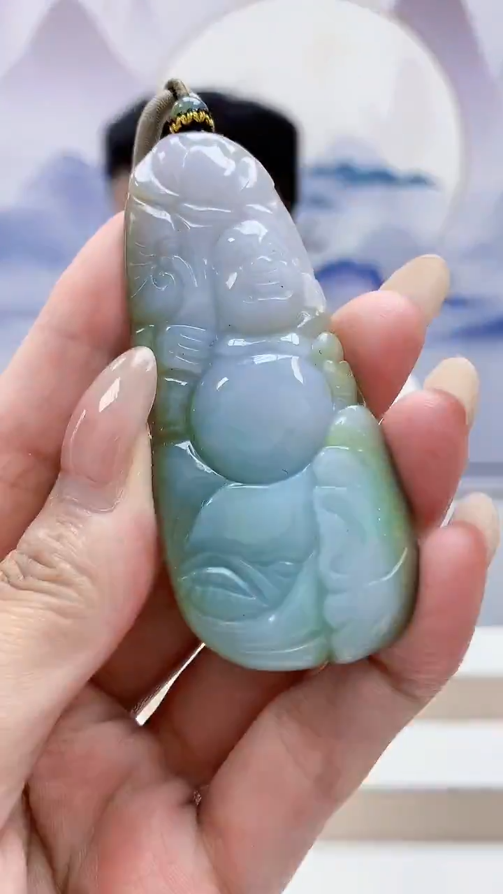 未镶嵌定制翡翠4917MM-毛货挂件66