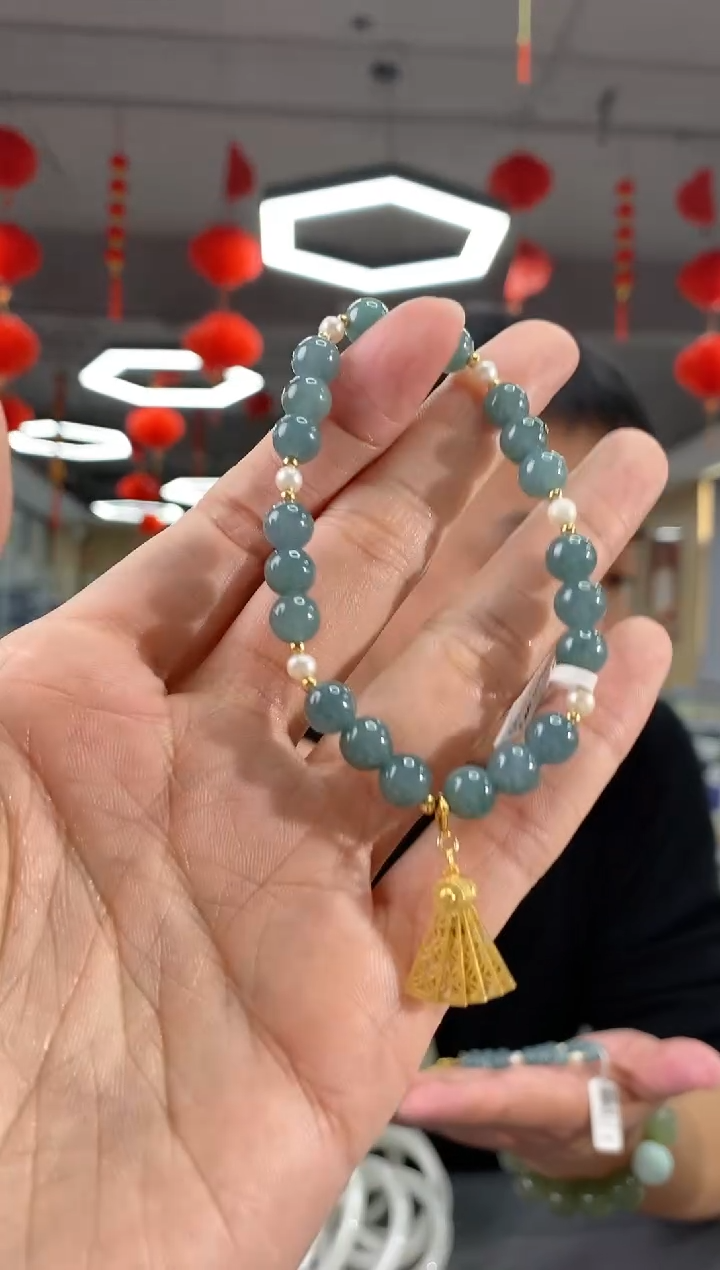 【闪购商品】翡翠手链银S925镶嵌翡翠 yp