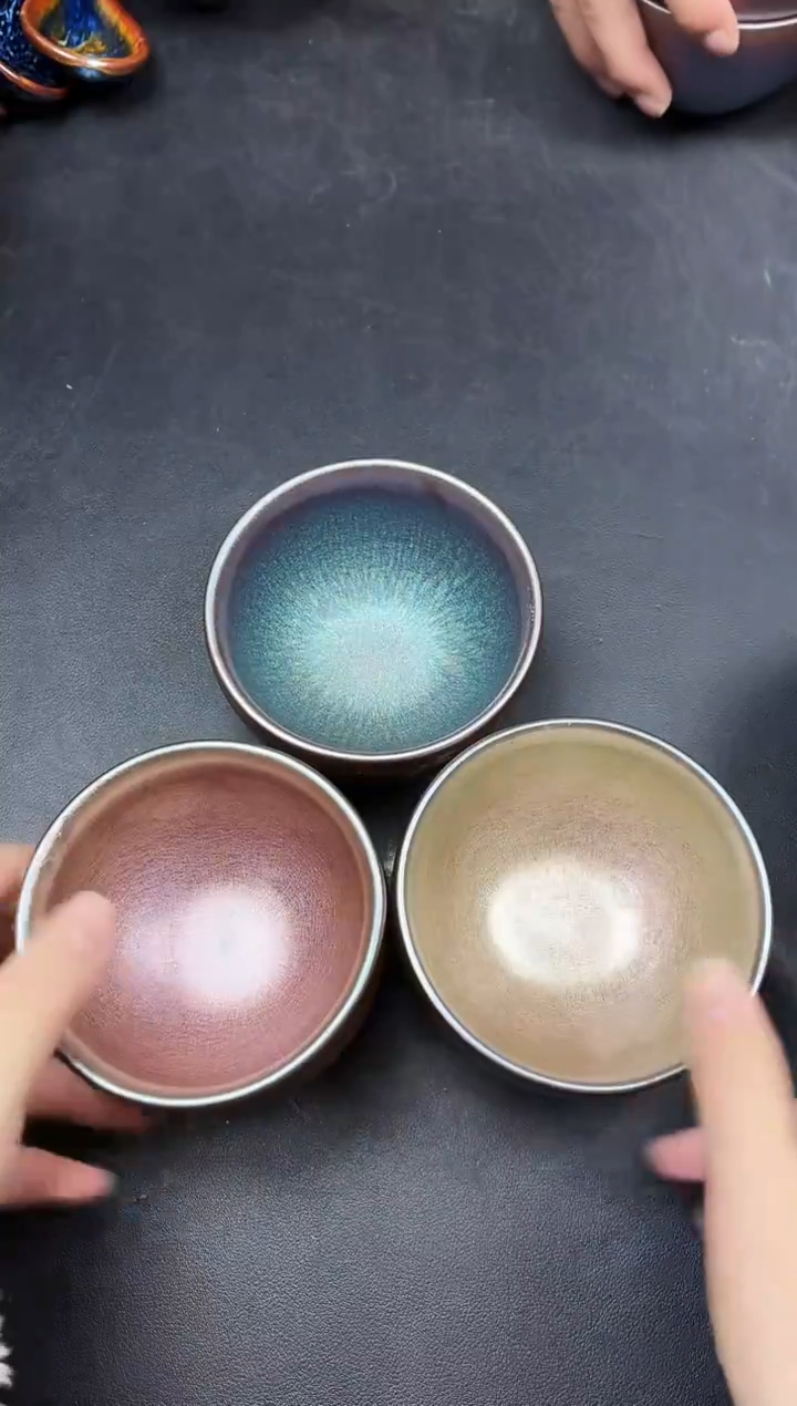 茶盏50三只微瑕         