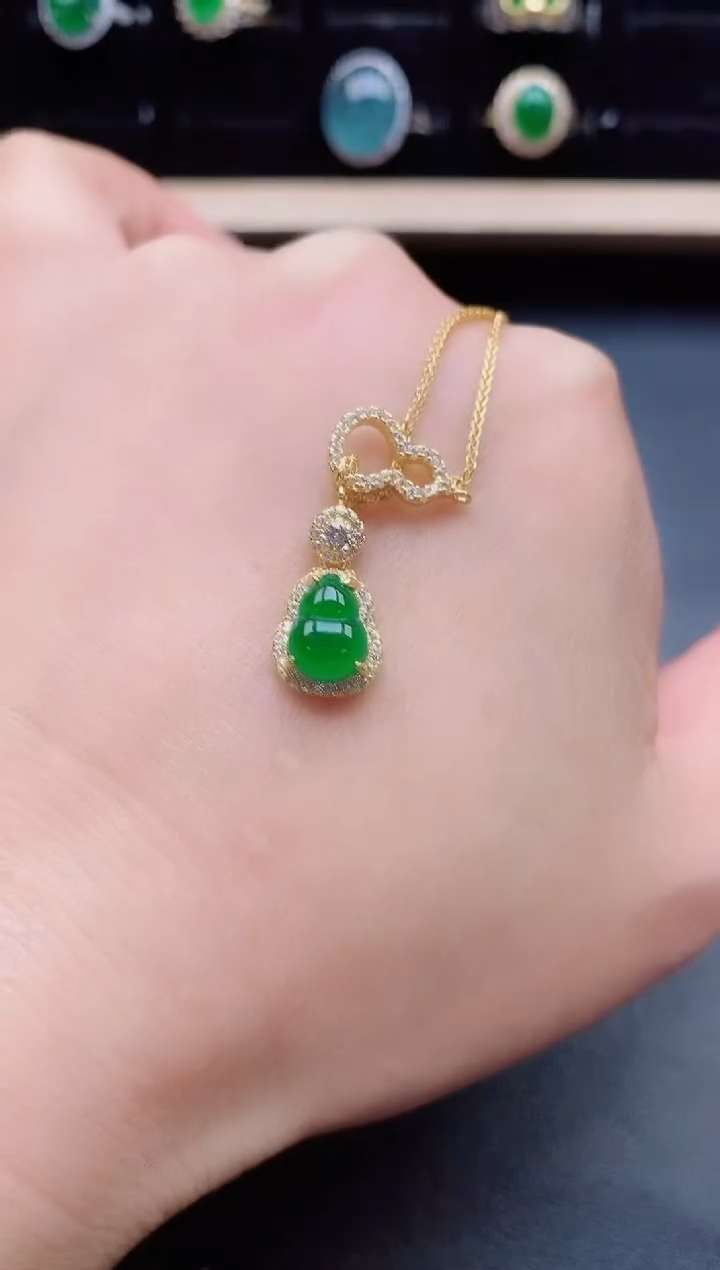 翡翠银S925镶嵌吊坠(赠链)1321