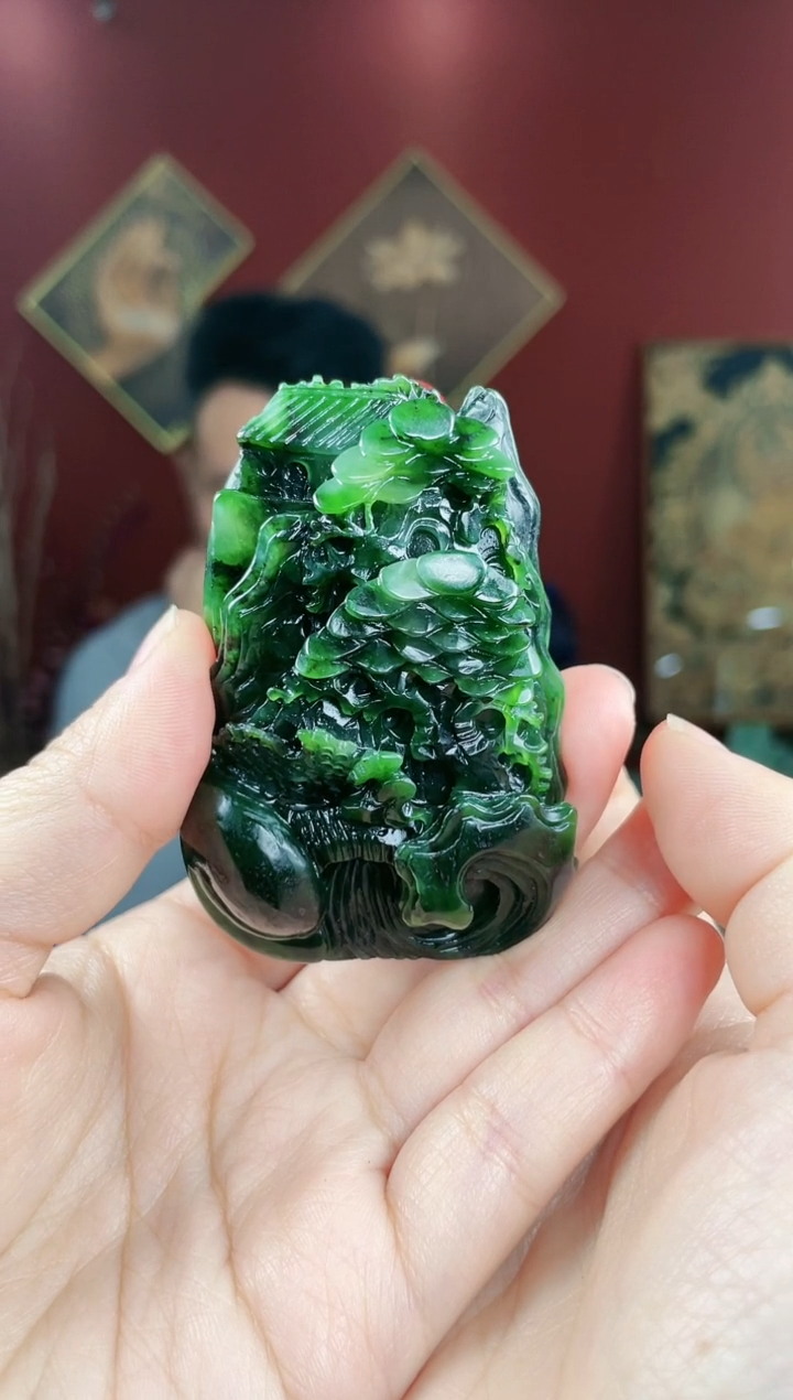 【闪购商品】和田玉把件未镶嵌碧玉山水