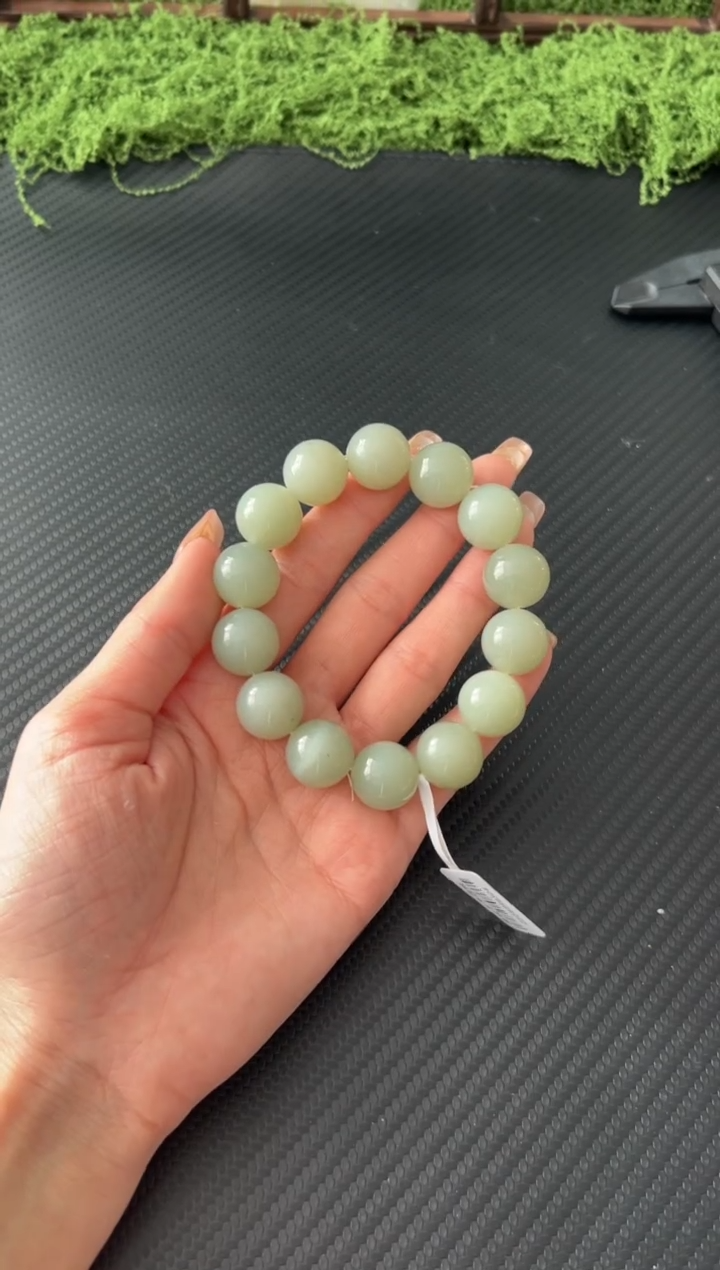 未镶嵌手串和田玉且末微色差近矿卡16K