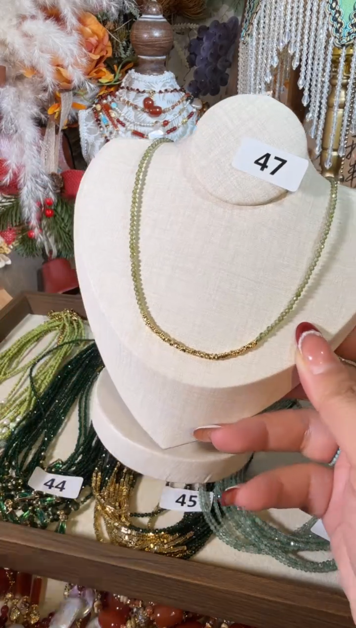 项链未镶嵌尖晶石抹茶绿盘缠  047