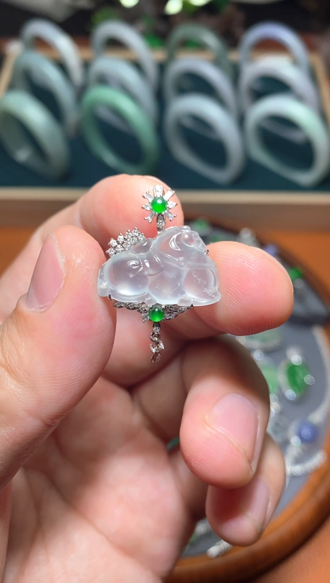 【闪购商品】翡翠颈饰18K金镶嵌/14/唐马