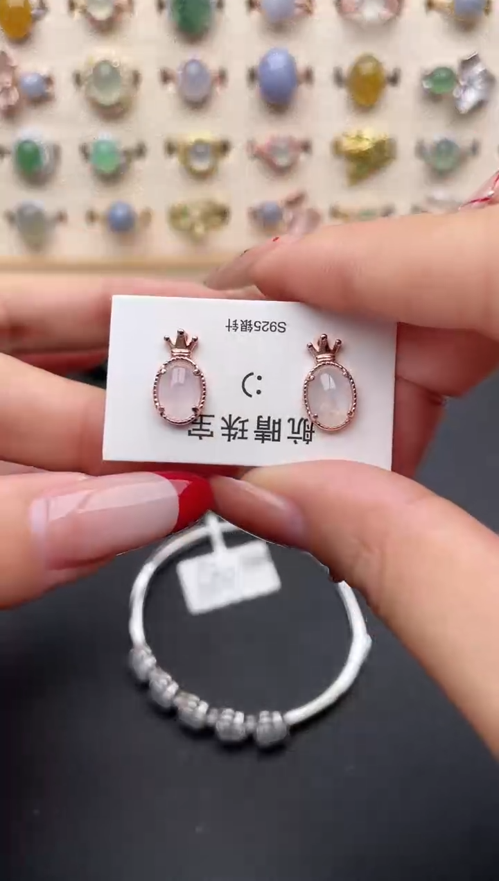 【闪购商品】翡翠戒指银S925镶嵌一物一证一礼盒