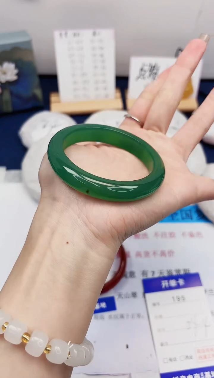 【闪购商品】石英质玉手镯未镶嵌195-东陵玉-圈口54