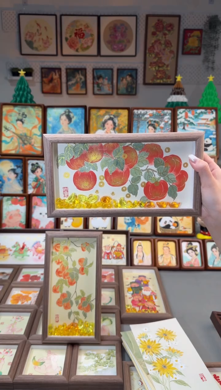 国画元宝好柿 手绘国画28