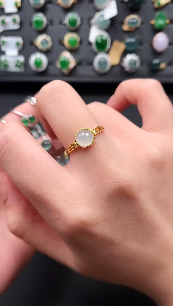 【闪购商品】翡翠戒指银S925镶嵌345214